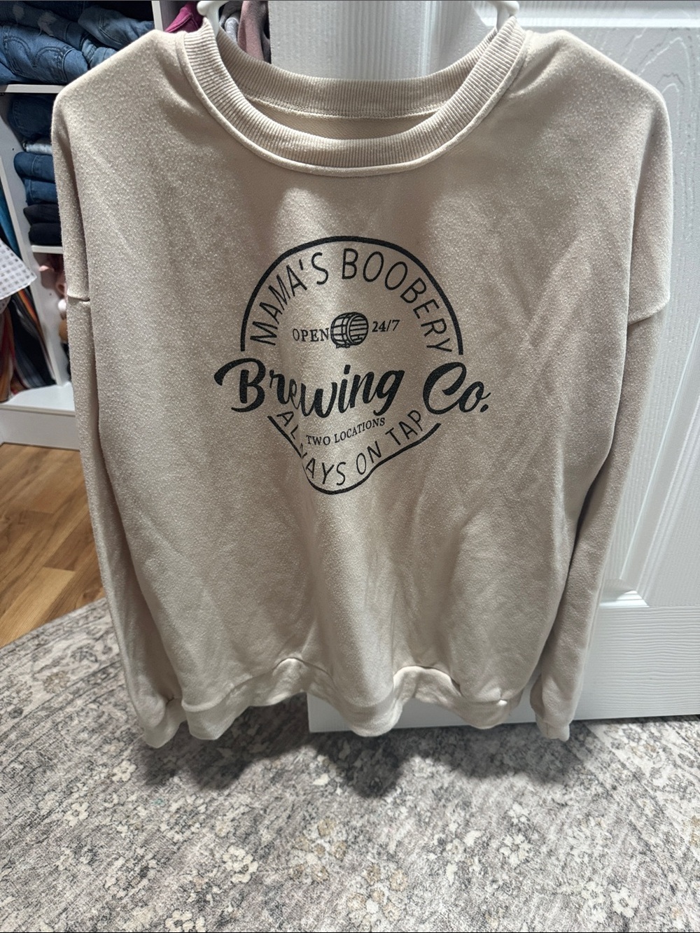 Beige Graphic Sweatshirt